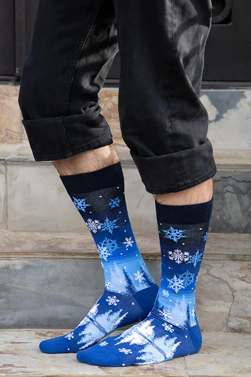 Soft bamboo socks for sensitive skin-Snowflakes Crew