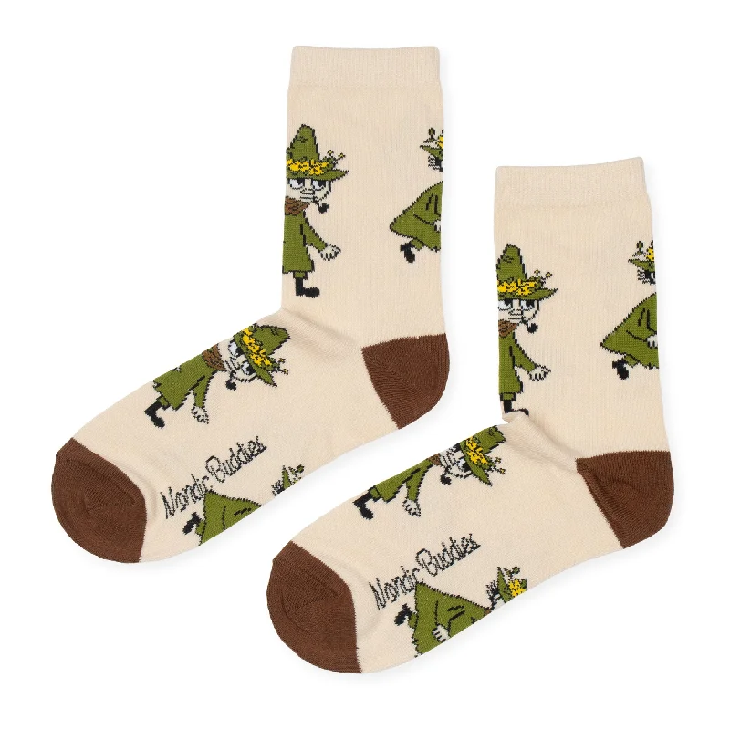 Custom printed ankle socks for events-Snufkin Adventure Women's Socks - Beige