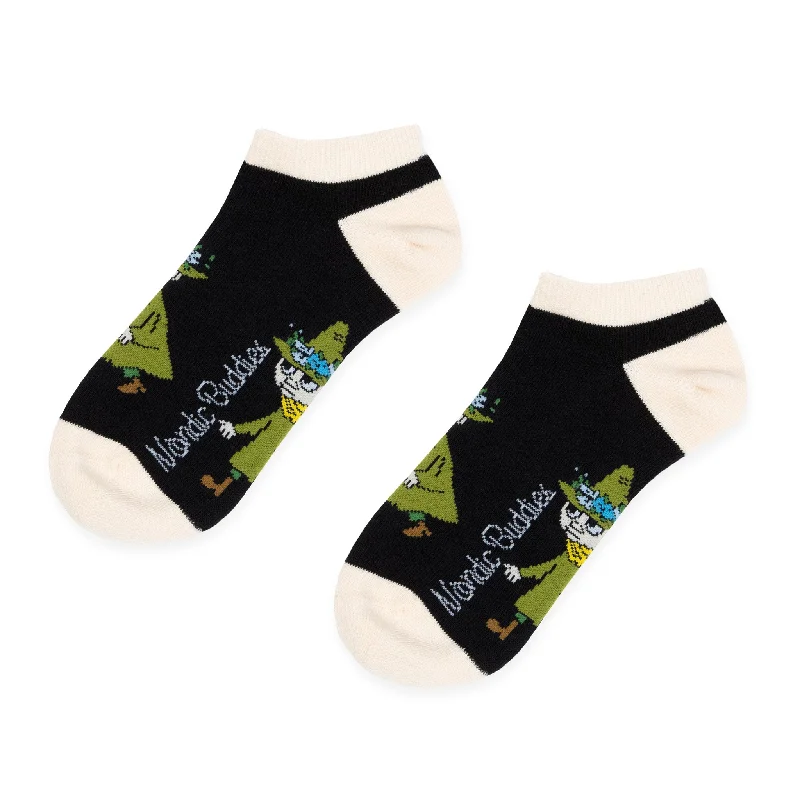 Organic bamboo ankle socks for eco-Snufkin Women's Ankle Socks - Black and Beige