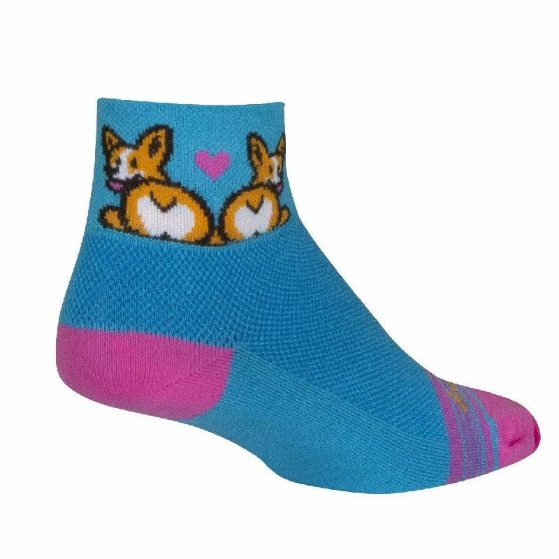 Lightweight running crew socks for speed-SockGuy Womens Corgi Luv 2 Inch Micro Crew Socks