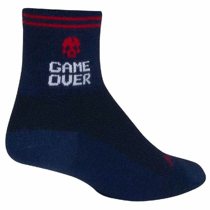 Anti-slip crew socks for exercise-SockGuy Game Over Classic 3 Inch Crew Socks