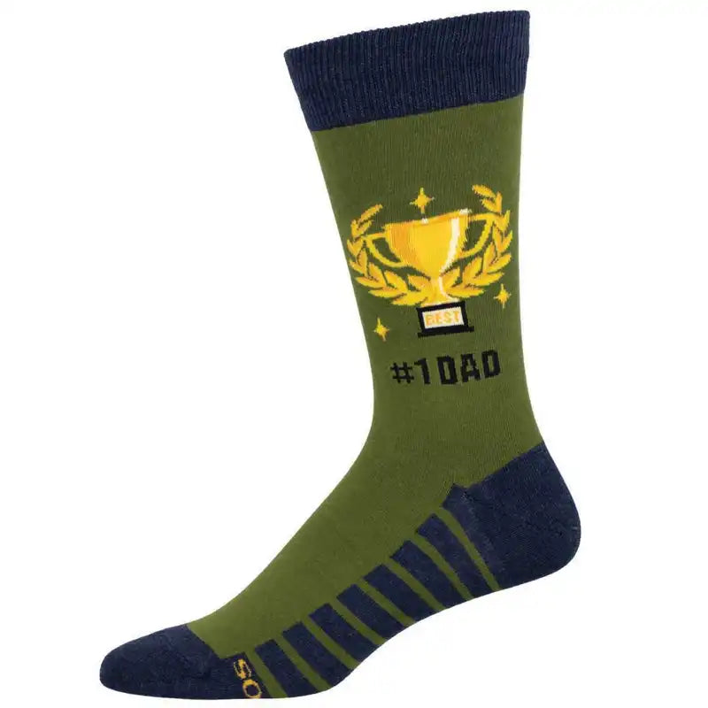 Colorful crew socks for vibrancy-'#1 Dad' Men's Printed Socks