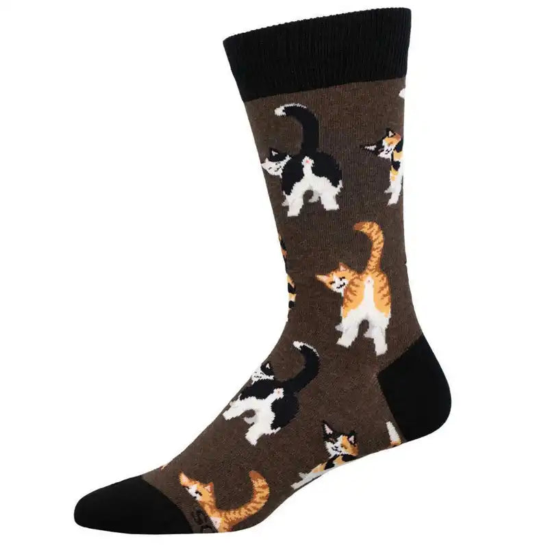 Vintage wool socks for nostalgia-'Cat Butts' Men's Printed Socks