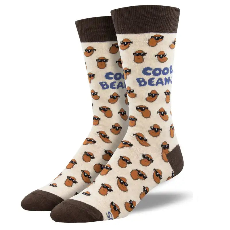 Small fuzzy socks for infants-'Cool Beans' Men's Printed Socks