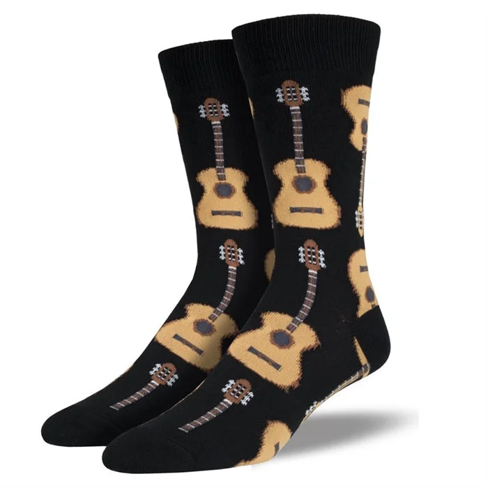 Luxury alpaca socks for softness-Guitars Men's printed socks