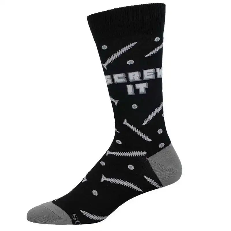 Small striped socks for children-'Screw It' Men's Printed Socks