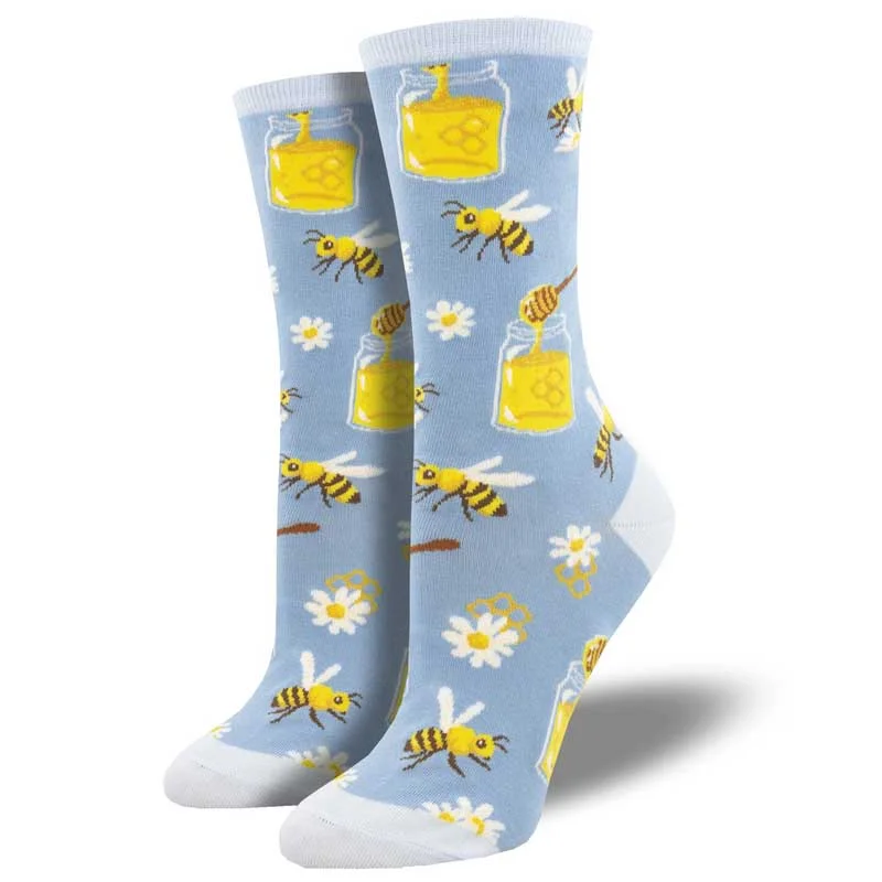 Large thermal socks for outdoor-'Bee My Honey' Women's printed socks