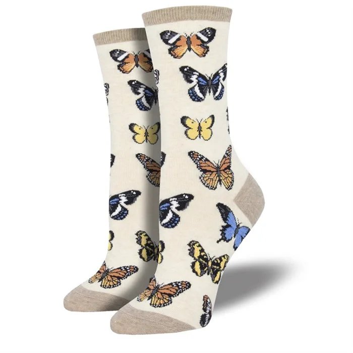 Small novelty socks for fun style-'Majestic Butterflies' Women's printed socks