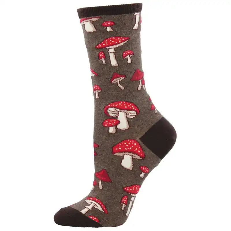 Grip socks for pilates-'Pretty Fly For A Fungi' Women's printed socks