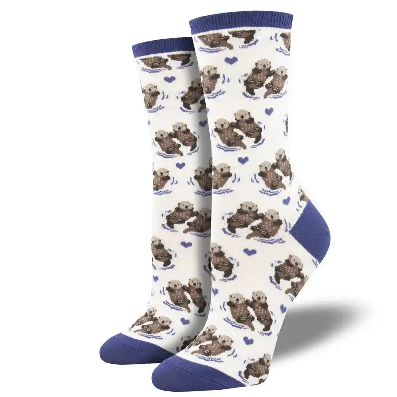 Vintage striped socks for casual style-'Significant Otter' Women's Printed socks