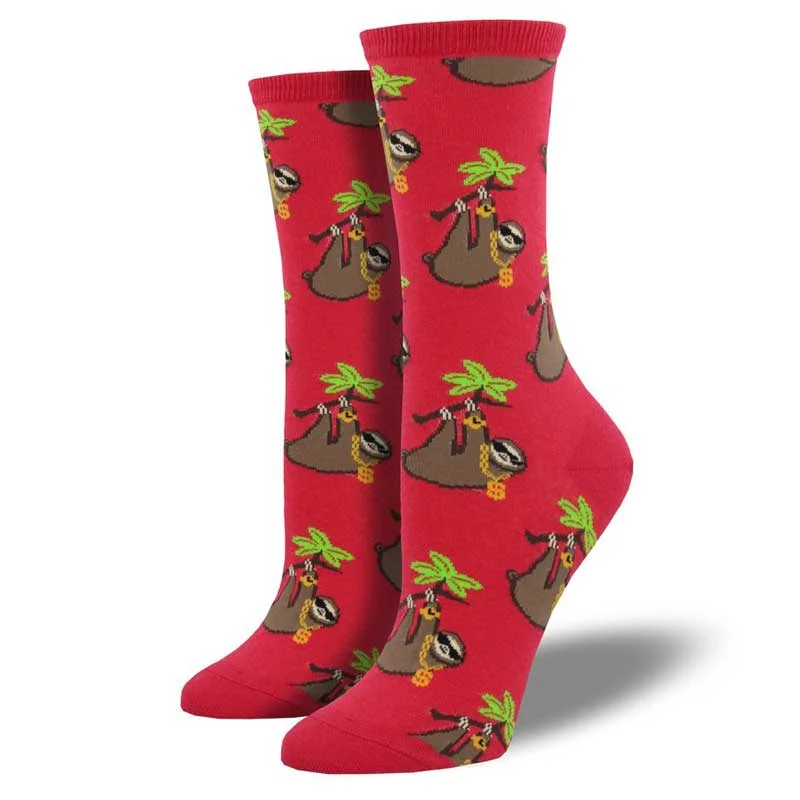 Minimalist black socks for versatility-'Sloth Bling' Women's printed socks