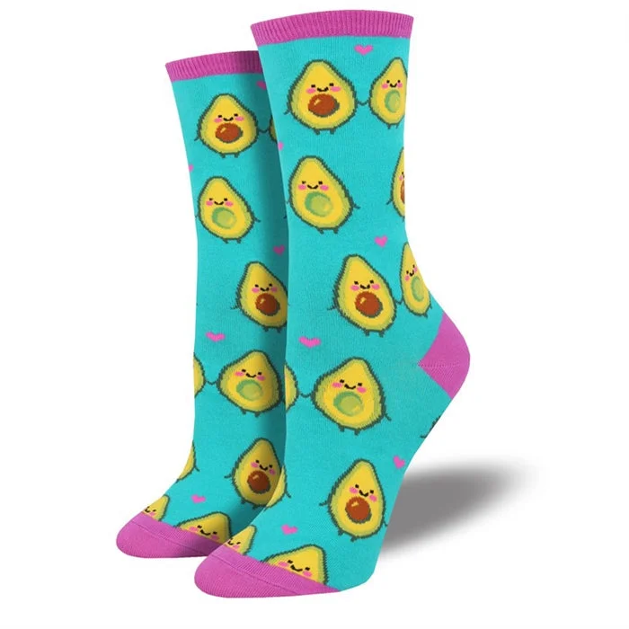 Thick cotton socks for warmth-'You Guac My World' Women's printed socks