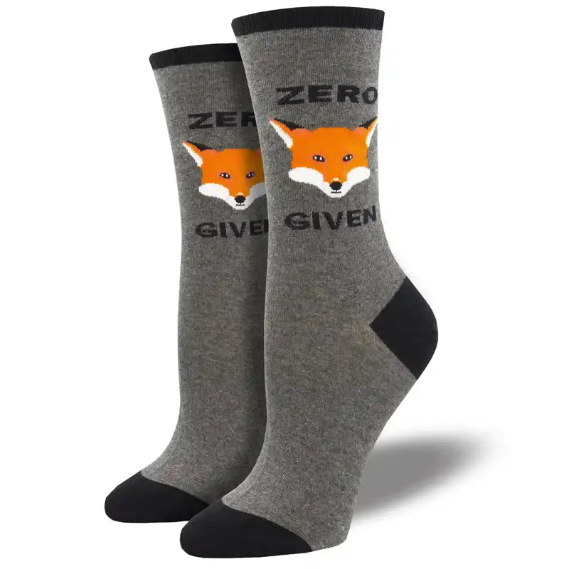 Novelty socks for holiday gifts-'Zero Fox Given' Women's printed socks