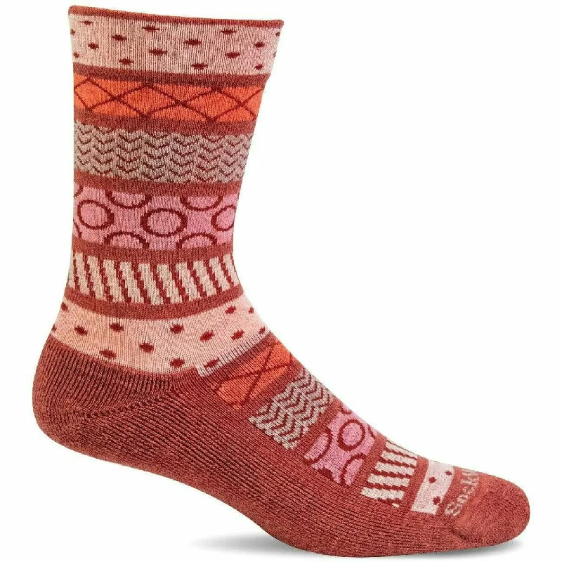 Large wool ankle socks for warmth-Sockwell Womens Fairisle Pop Essential Comfort Crew Socks