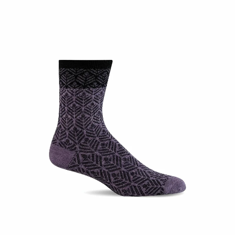 Long compression crew socks for travel-Sockwell Womens Leaflet Essential Comfort Crew Socks