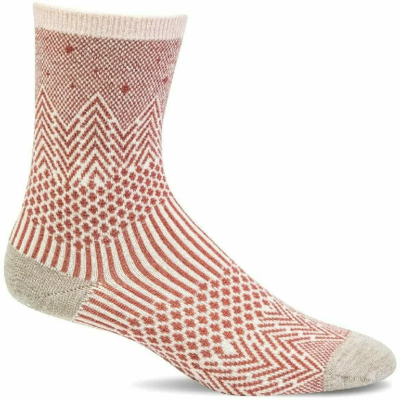 Large wool crew socks for cold weather-Sockwell Womens Mountain Jacquard Essential Comfort Crew Socks