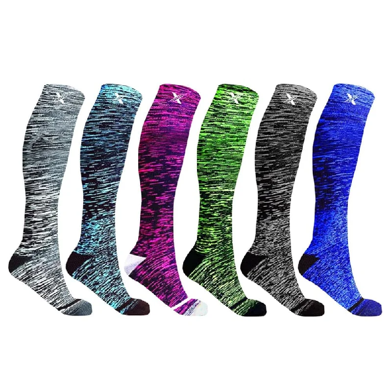 Thick socks for cold feet-Space Dye Compression Socks (6-Pairs)