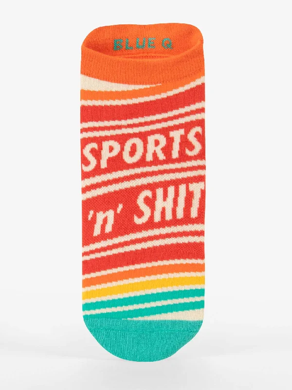 Hand-knitted socks for unique gift-Sports 'N' Shit Sneaker Socks