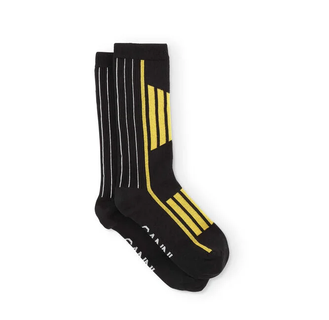 Luxury cashmere ankle socks for class-Sporty Socks (Blazing Yellow)