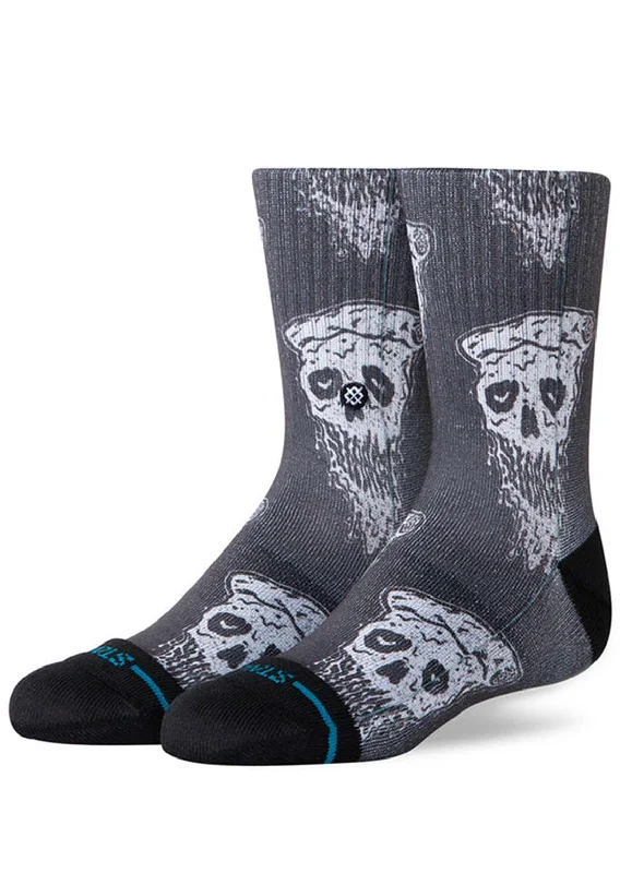 Soft fuzzy crew socks for relaxation-Stance Junior Pizza Face Socks