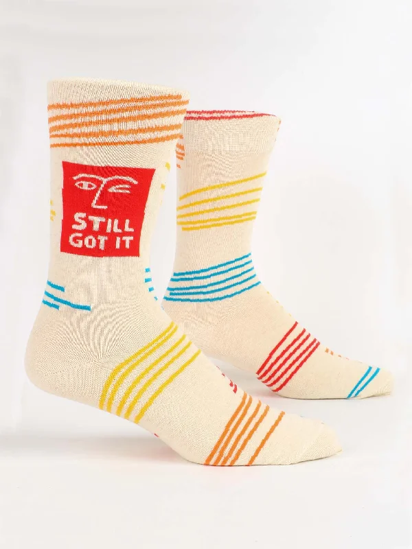 Vintage striped socks for casual style-Still Got It M-Crew Socks