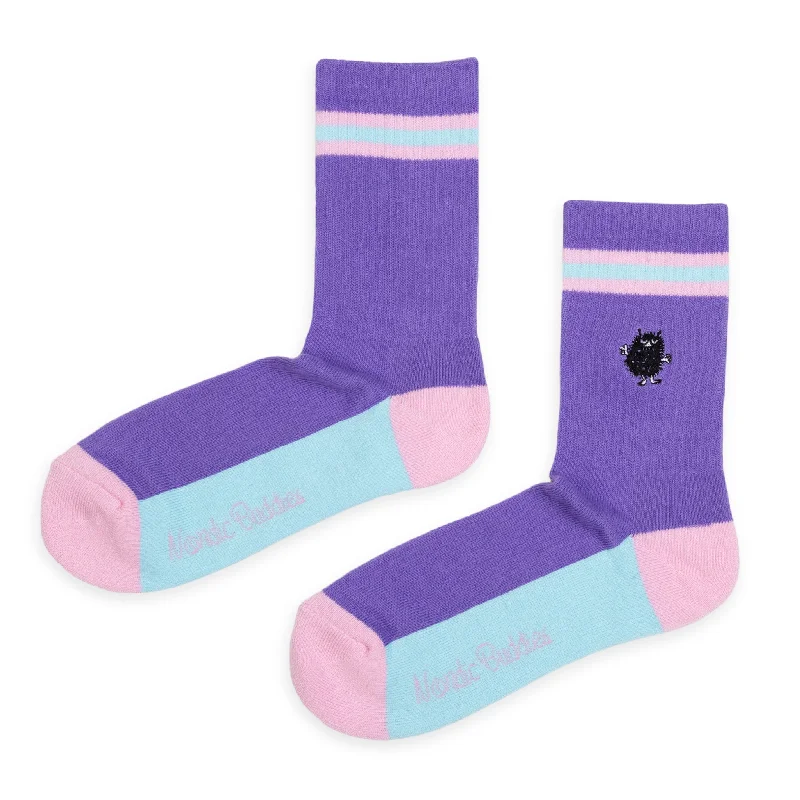 Large knee-high crew socks for style-Stinky Embroidery Women's Retrosocks - Lilac