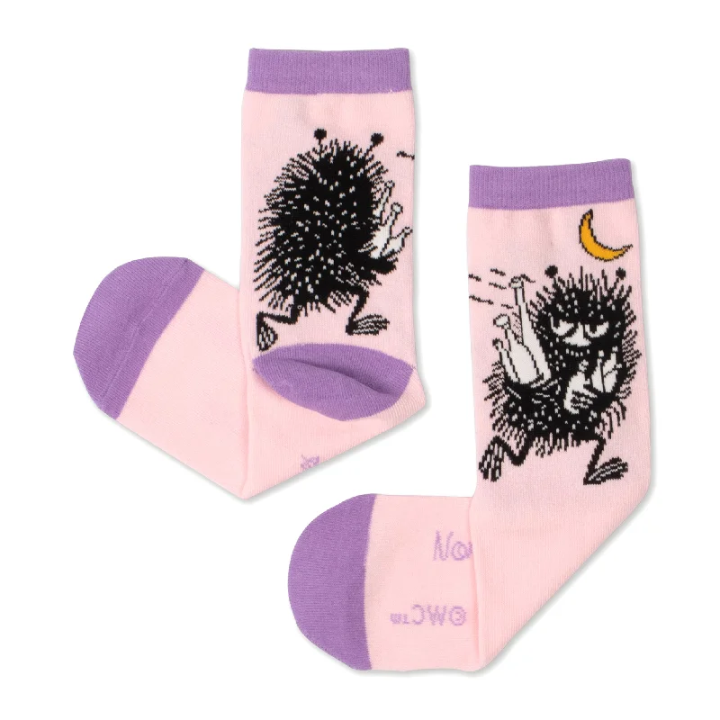 Thick hiking crew socks for trails-Stinky's Butt Women's Socks - Light Pink