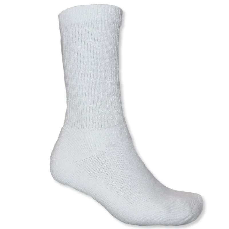 Thick thermal socks for cold weather-Stone Peak Youth Crew Sport Socks - White 3pk