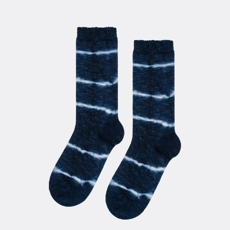 Vintage striped ankle socks for retro-Sweet Tie-Dye Crew Socks (Navy)