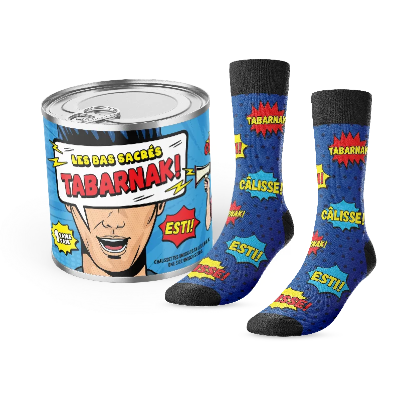 Thick outdoor ankle socks for camping-<< Tabarnak >> Swear Socks