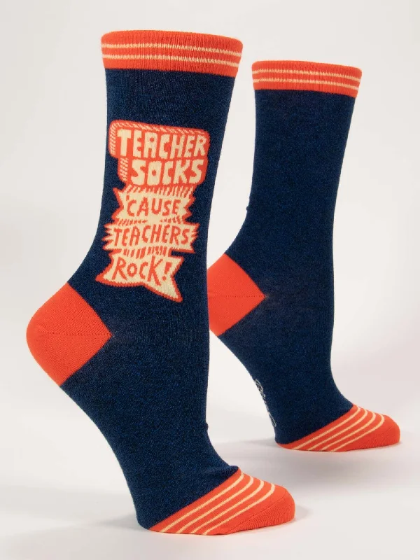 Contemporary ankle socks for trend-Teacher Socks 'Cause Teachers Rock W-Crew Socks