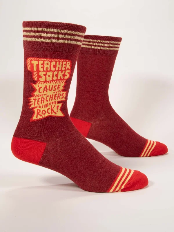 Vintage floral crew socks for preppy-Teachers Socks 'Cause Teachers Rock! M-Crew Socks