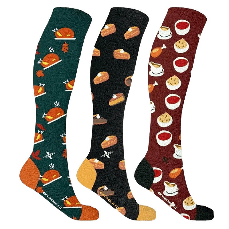 Thick winter crew socks for snow-Thanksgiving Compression Socks (3-Pairs)