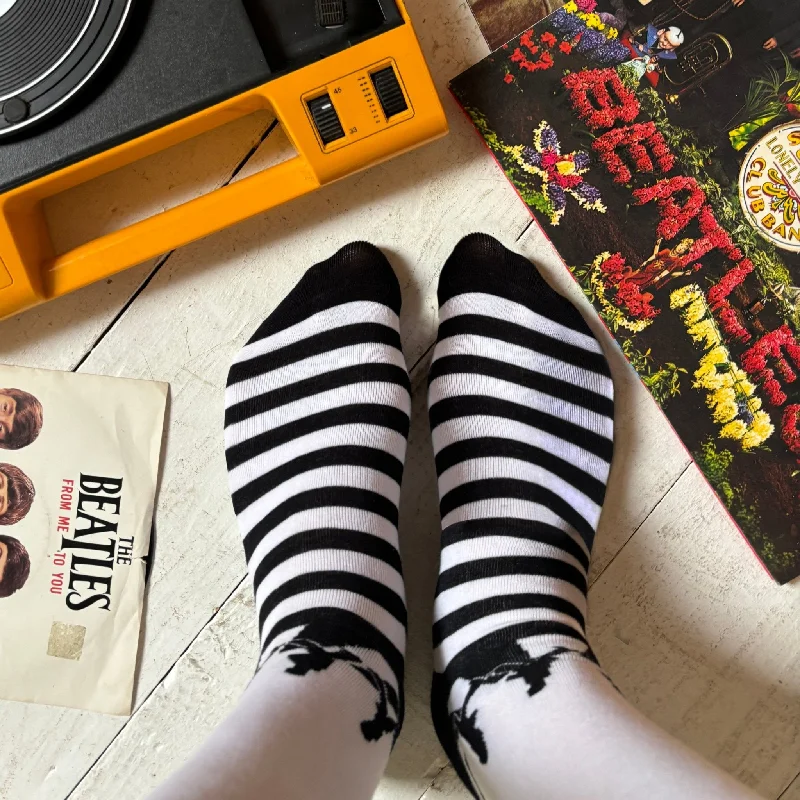 Long tube crew socks for sports-The Beatles Abbey Road Stripy Socks