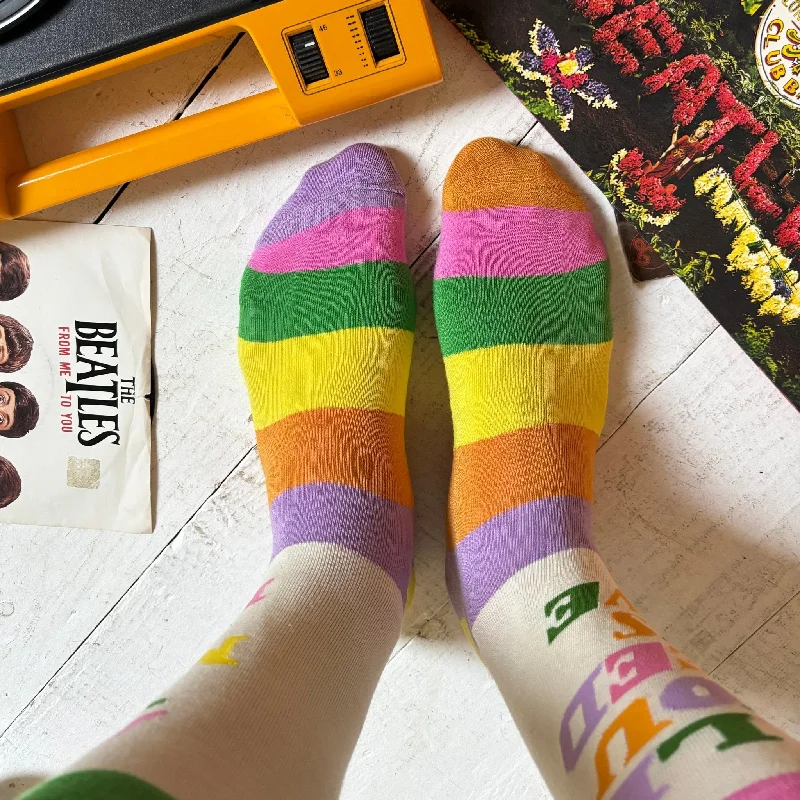 Organic bamboo crew socks for eco-The Beatles All You Need Is Love Socks