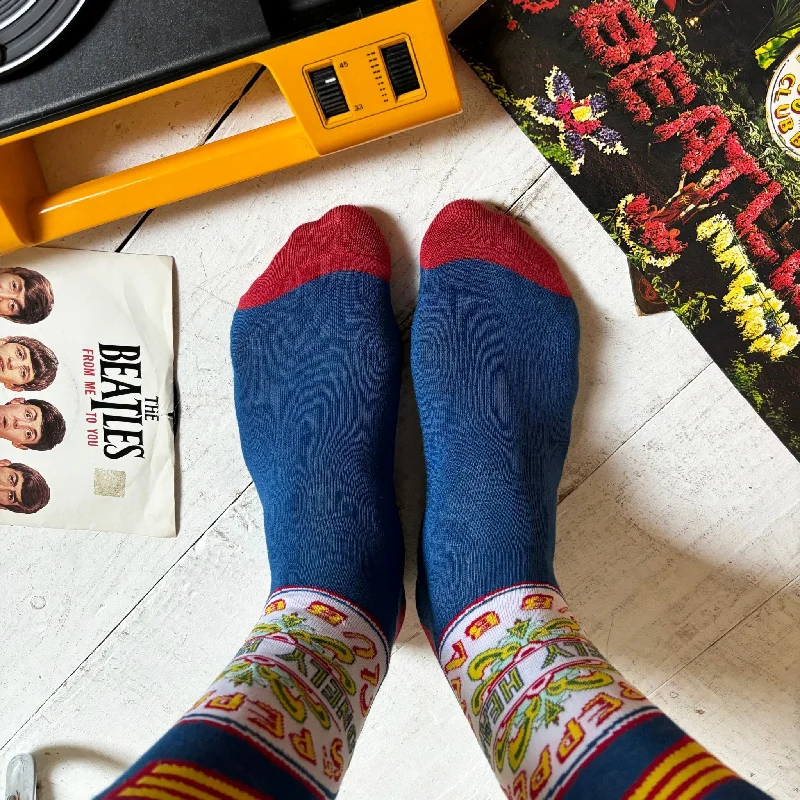 Luxury silk ankle socks for softness-The Beatles Sgt. Pepper Drum Socks