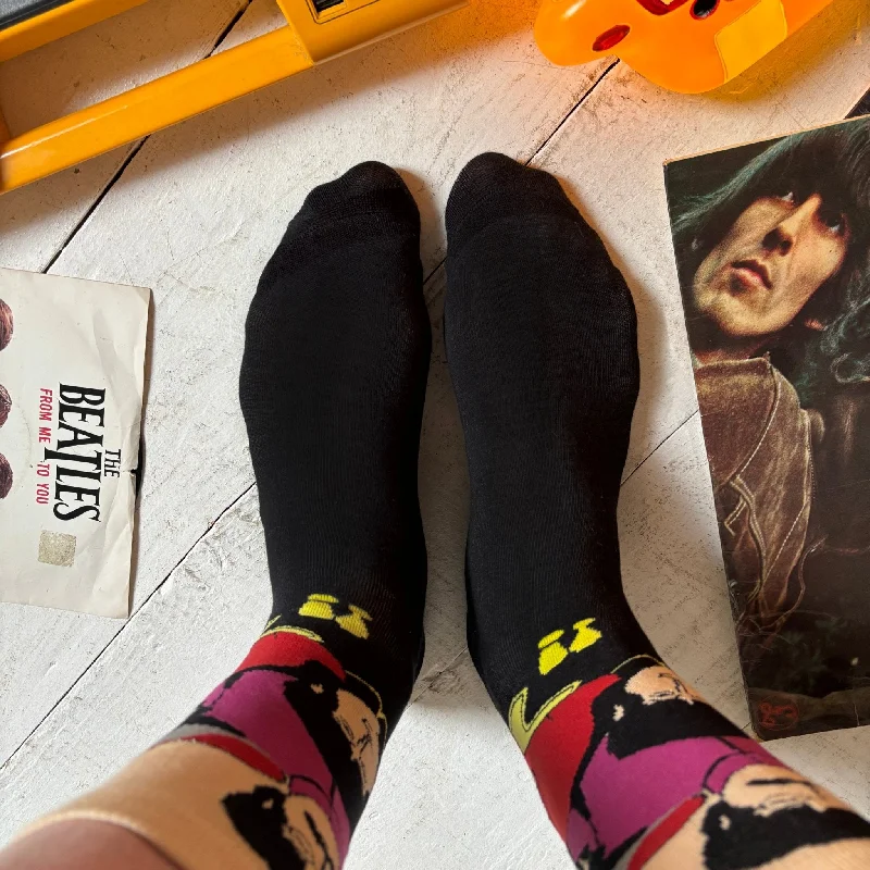 Luxury merino crew socks for premium-The Beatles Yellow Submarine Faces Socks