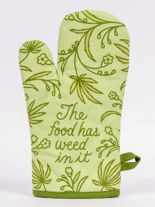 Custom logo ankle socks for branding-The Food Has Weed In It Oven Mitt