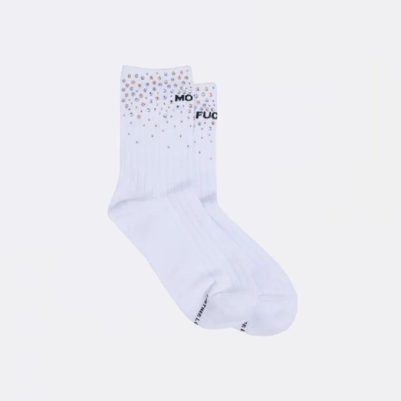 Contemporary ankle crew socks for men-The Half Step (MF Rhinestones)