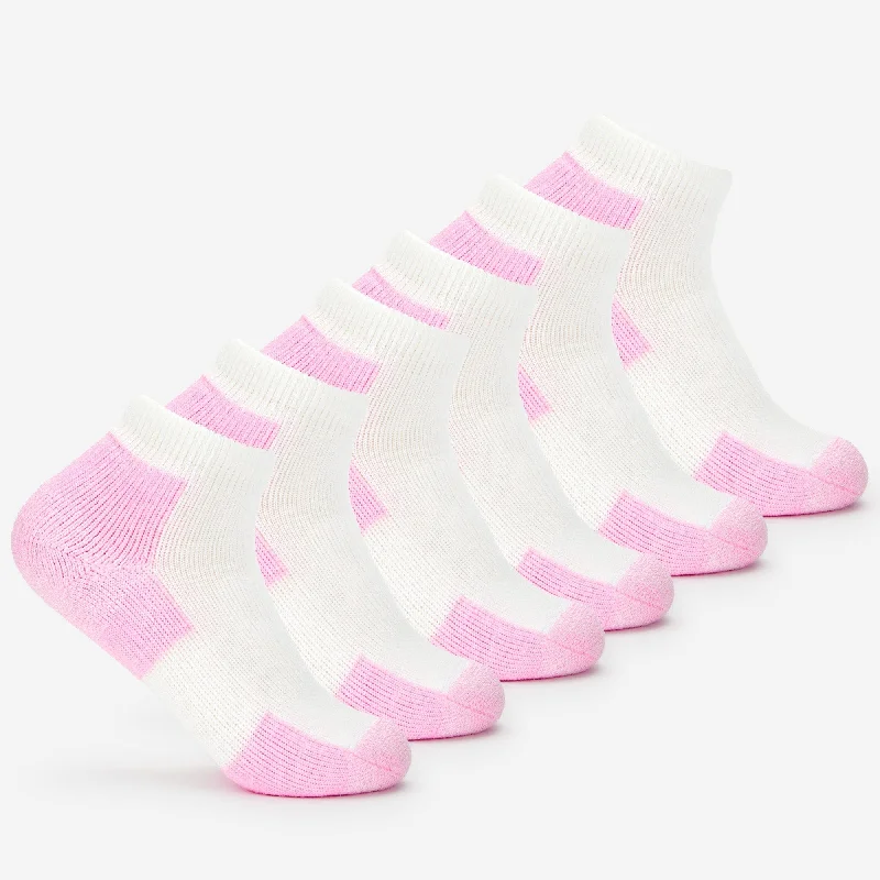 Modern striped crew socks for casual-Thorlo Womens Distance Walking Maximum Cushion Ankle 6-Pack Socks