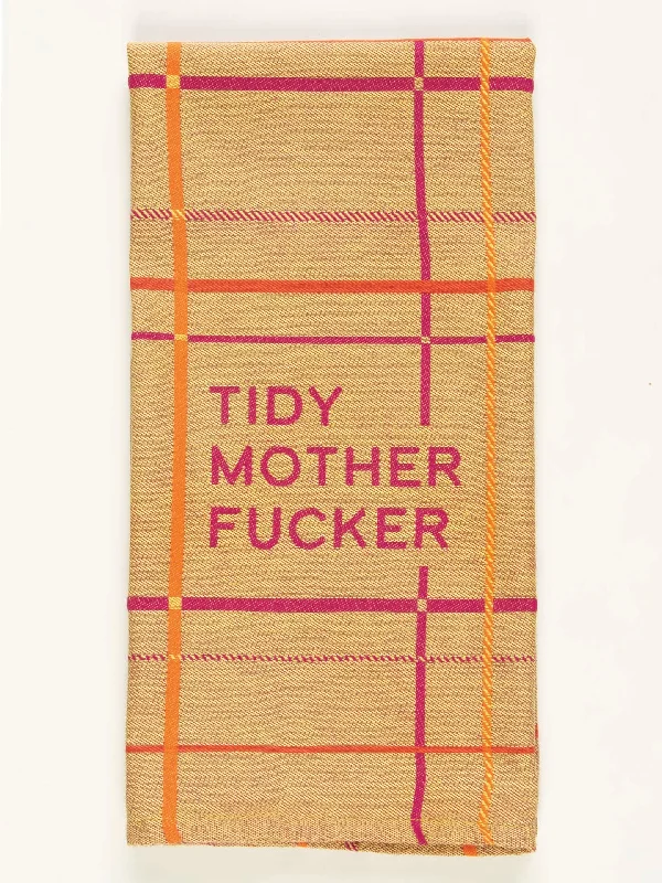 Plush socks for lounging-Tidy Motherfucker Dish Towel