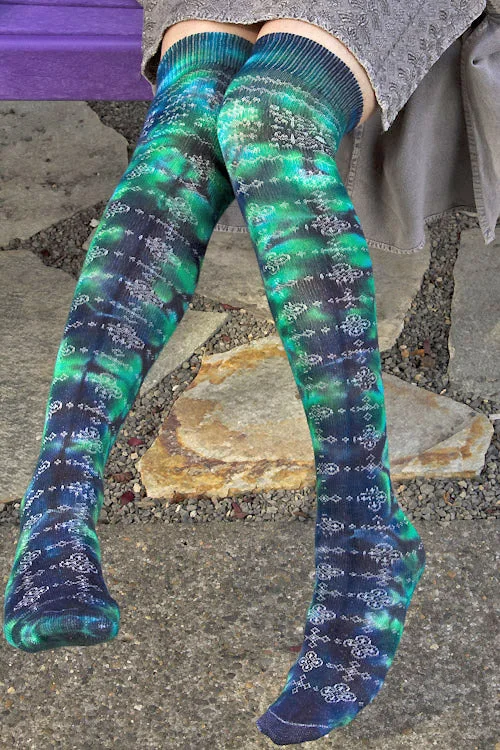 Vintage argyle socks for preppy-Tie Dye Bamboo OTK