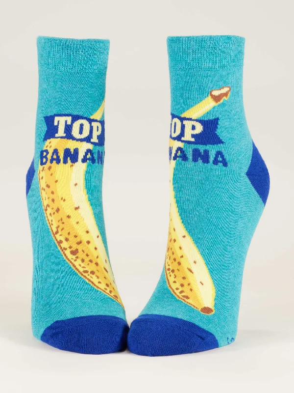 Plush ankle socks for lounging-Top Banana W-Ankle Socks