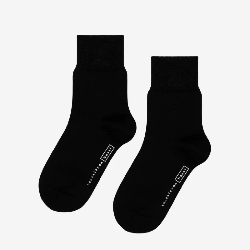 Breathable wool crew socks for sports-Trouser Crew Socks (Black)