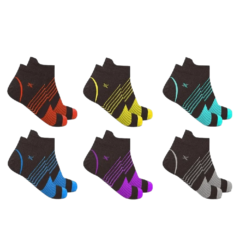 Organic bamboo ankle socks for eco-Ultra V-striped Compression Socks - Low-cut (6-Pairs)