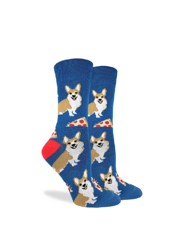 Long running ankle socks for marathon-CORGI PIZZA SOCK