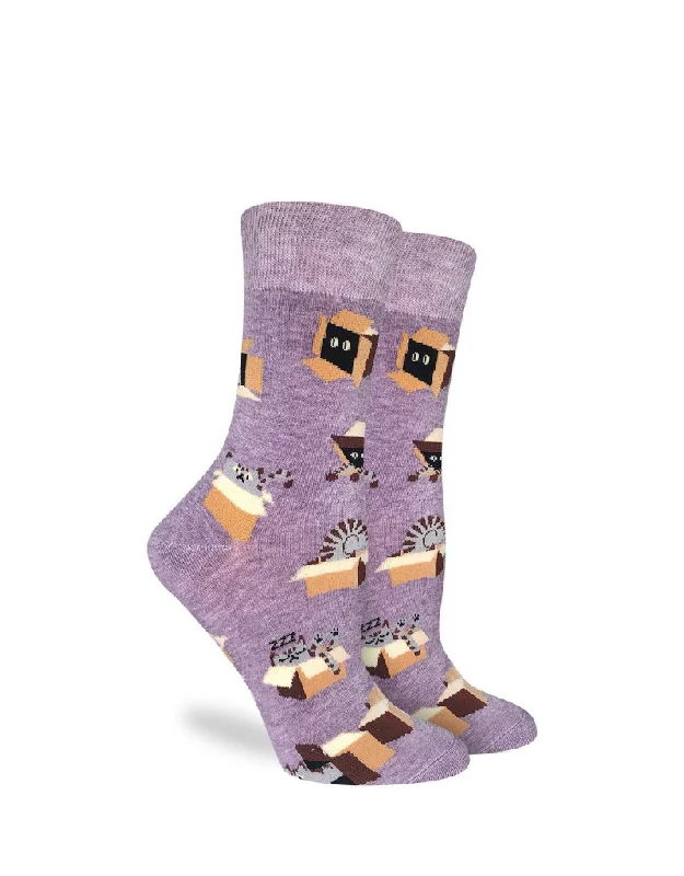 Long athletic ankle socks for support-CAT IN A BOX SOCK