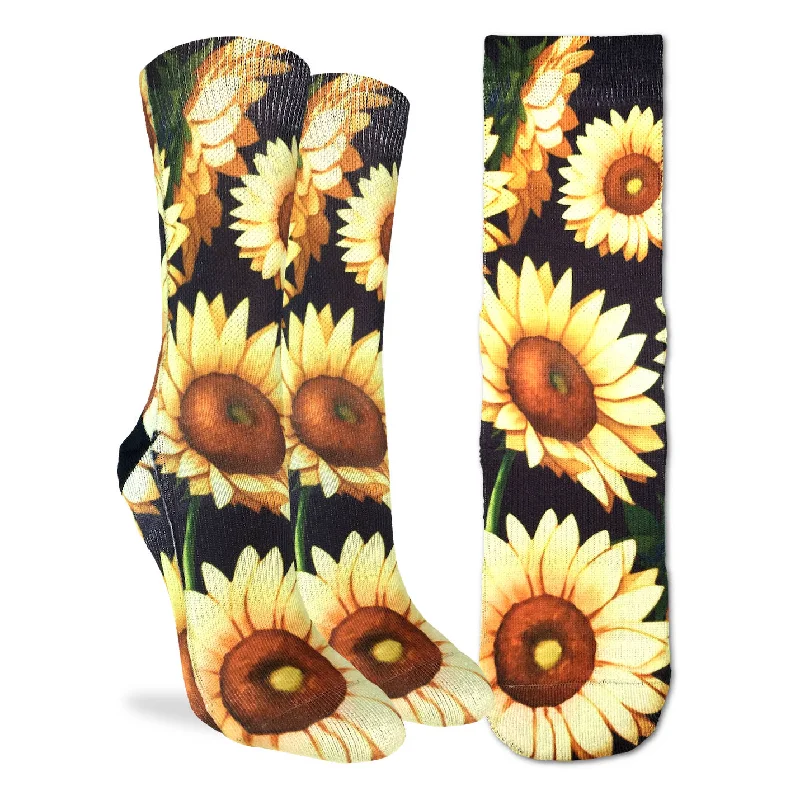 Long athletic crew socks for basketball-SUNFLOWERS ACTIVE SOCK