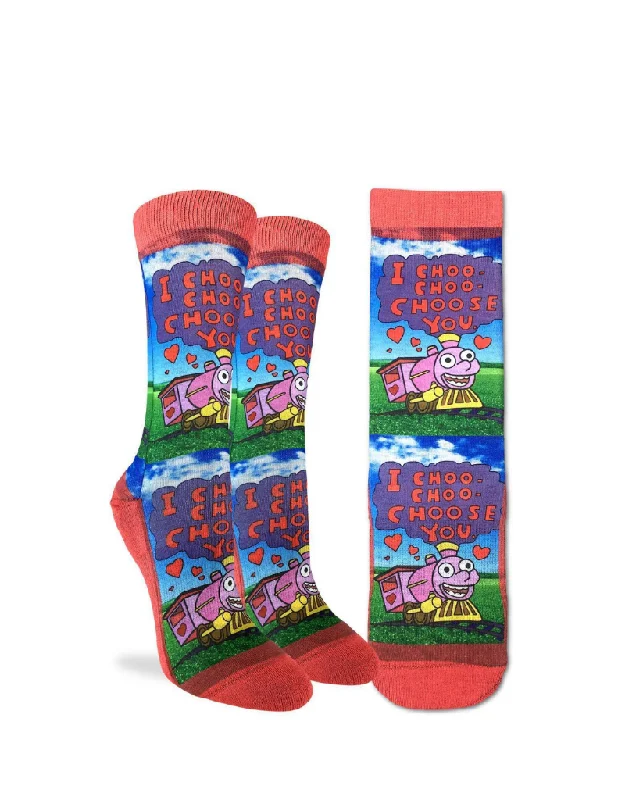 Funny crew socks for quirky style-I CHOO CHOO CHOOSE YOU ACTIVE SOCK