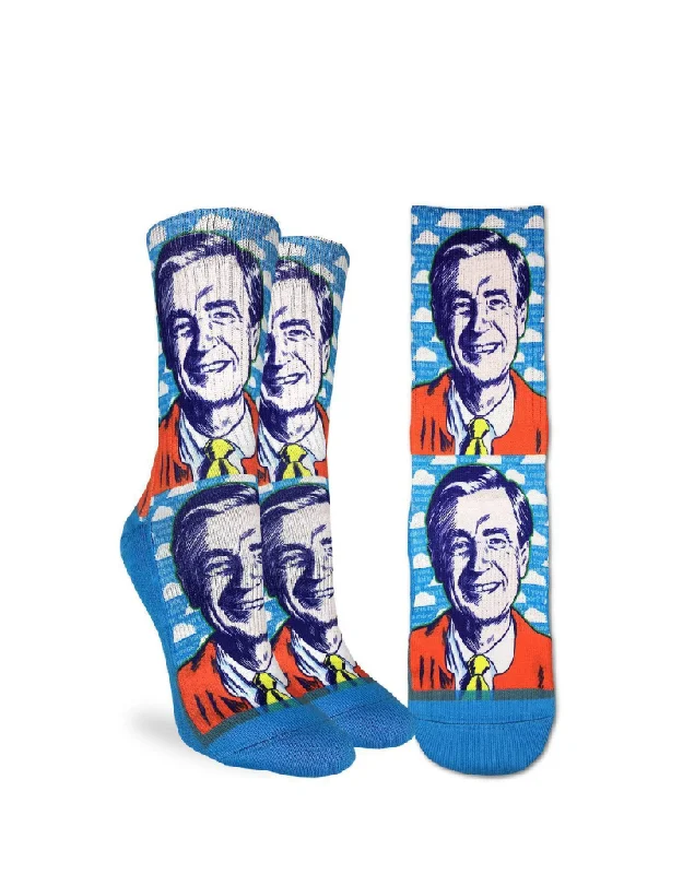 Minimalist black ankle socks for versatility-MISTER ROGERS POP ART ACTIVE SOCK